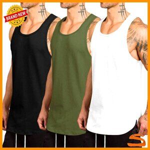 Quick Dry Workout Tank Top 3 Pack Muscle Tee Fitness Bodybuilding Sleeveless